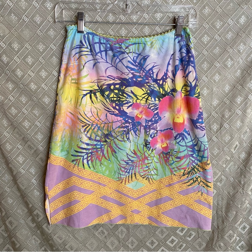 Faux Suede Skirt XS/S Neon Rainbow Pastel Colorful Fantasy Dreamy Tropical Asian